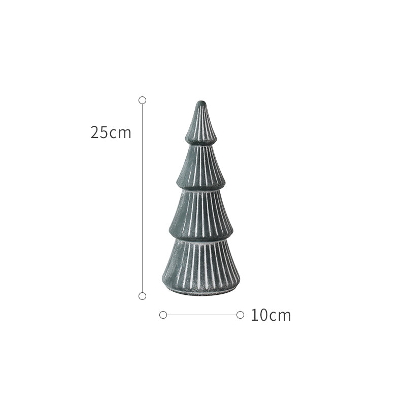 Nordic Morandi Gray-green Mini Christmas Tree Desktop Decorations Christmas Scene Decorations