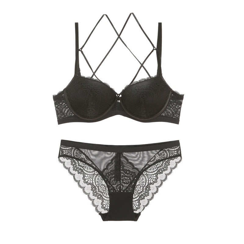 Ensemble de sous-vêtements soutien-gorge brodé en dentelle