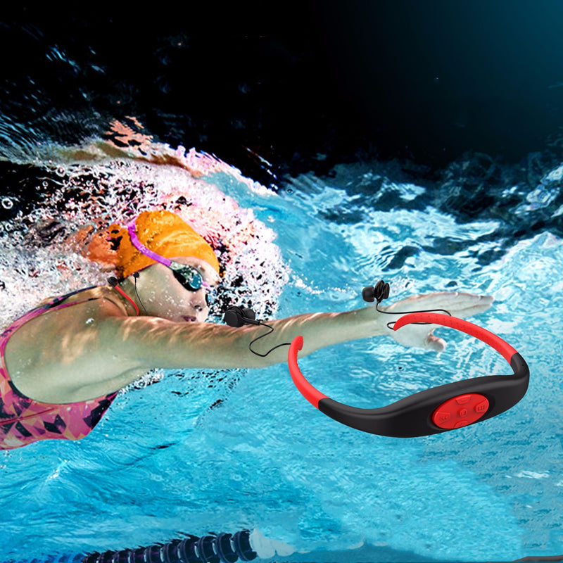 2 en 1 Bluetooth sans fil écouteur et lecteur de musique MP3 8G casque IPX8 étanche natation Sport tour de cou casque stéréo avec micro