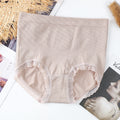 High-waist lace-trimmed seamless seamless briefs