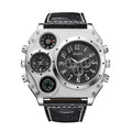 Dual time zone quartz watch for men