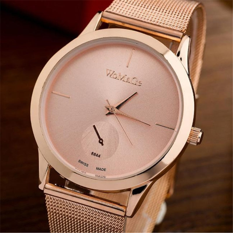 Mode alliage ceinture maille montre unisexe femmes montres Style minimaliste montre à Quartz relogio feminino saat montres pour femmes 