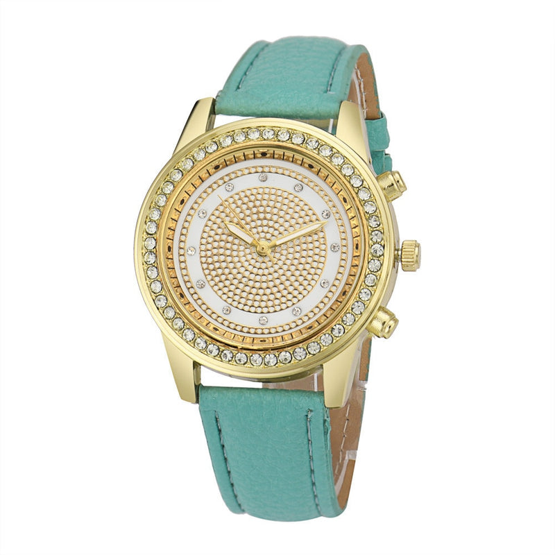 Nueva pulsera de mujer, reloj de pulsera para mujer, relojes de cristal de Ginebra, relojes de pulsera de cuarzo de acero inoxidable a la moda