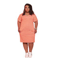 Striped Printed Dress Plus Size Women's Clothing