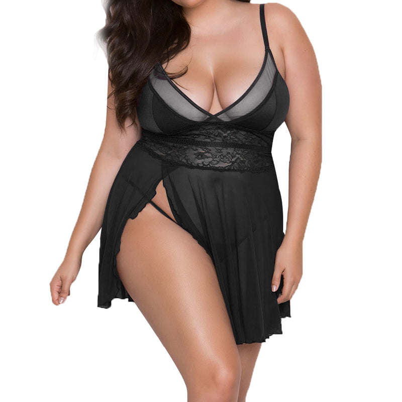 Pyjama chemise de nuit sexy femme grande taille