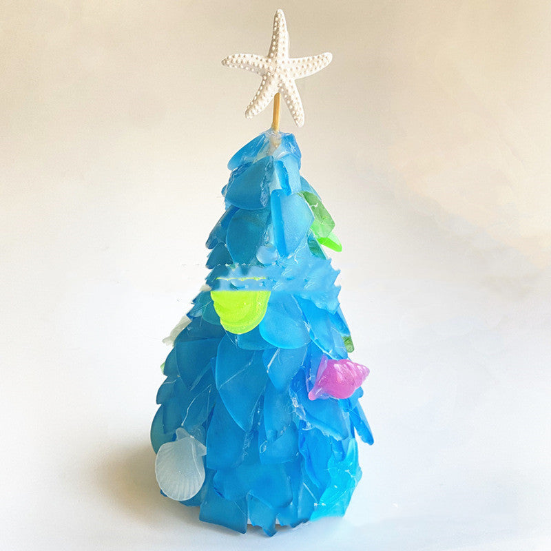 DIY Christmas Decoration Blue Christmas Tree Glass Creative Unique Decoration