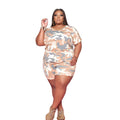 Plus Size Women's Clothing Tie-dye Sweater Sports Casual Suit Women