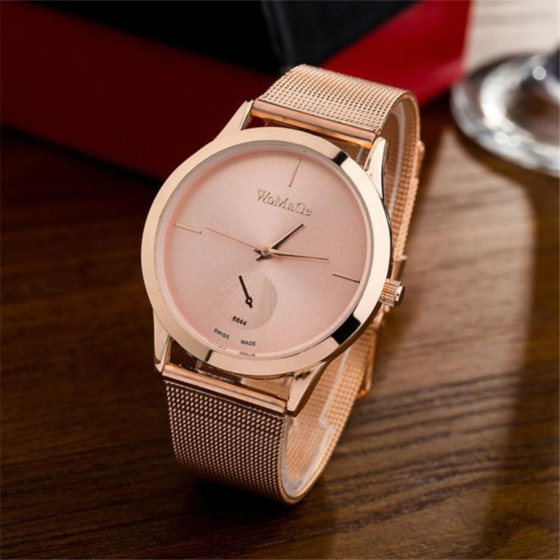 Mode alliage ceinture maille montre unisexe femmes montres Style minimaliste montre à Quartz relogio feminino saat montres pour femmes 