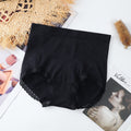 High-waist lace-trimmed seamless seamless briefs