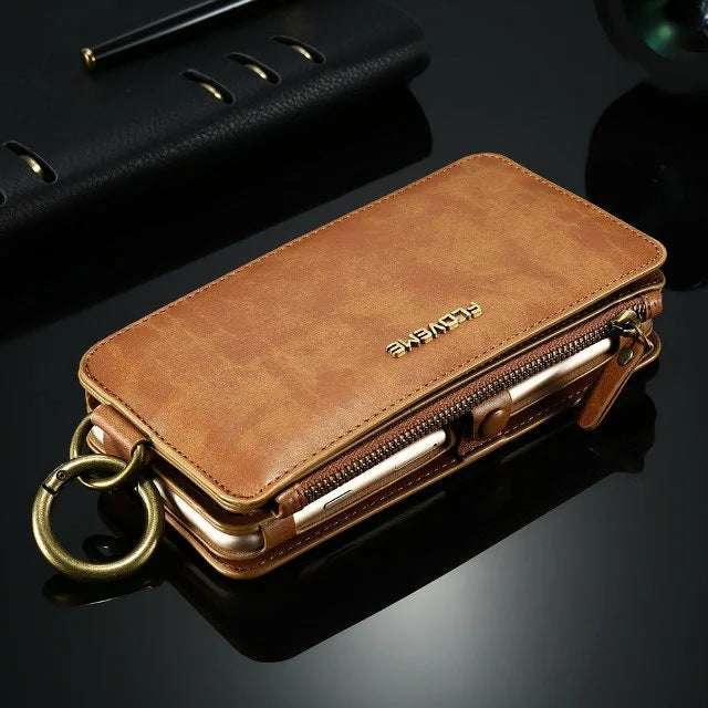 Étui en cuir de luxe pour 8 Plus X XR XS Max 11 étuis portefeuille à rabat pour 8 7 Plus 6s SE pochette Capinhas