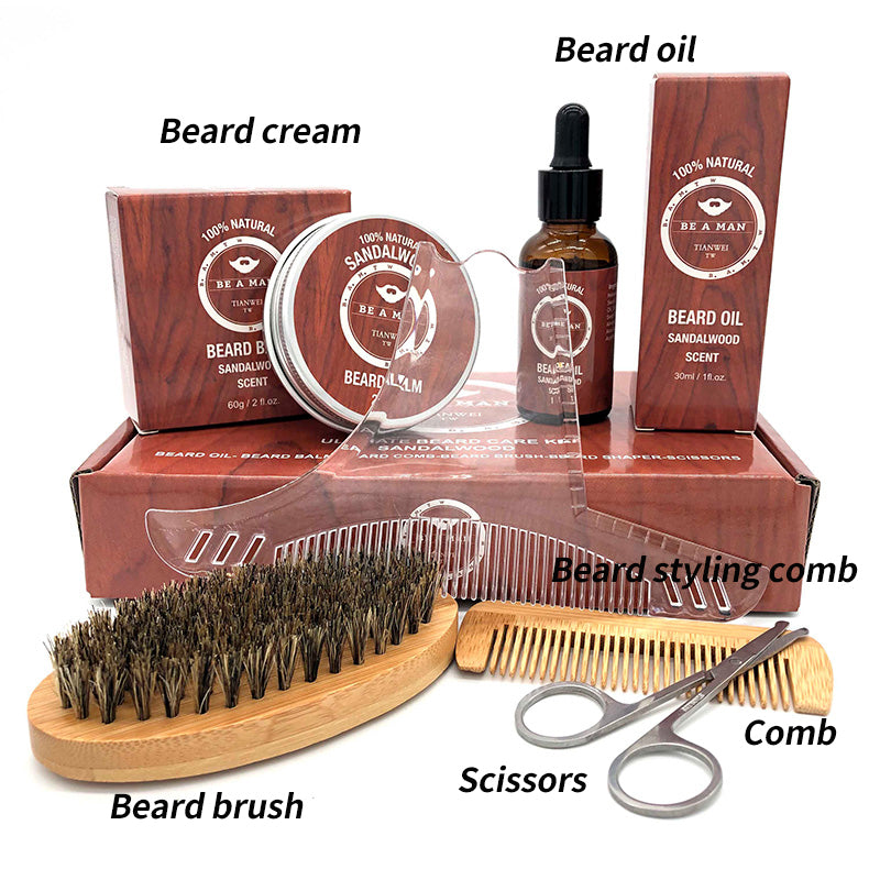 Set para el cuidado de la barba Aceite para barba y crema para barba