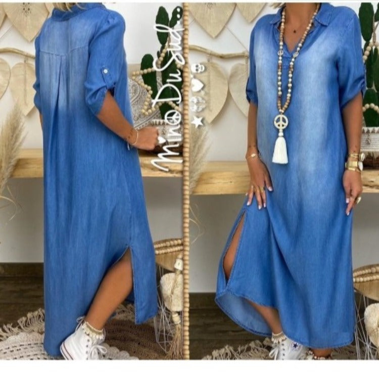 Plus Size Women's Clothing, Foreign Trade Plus Size, New Washed Denim Dresses