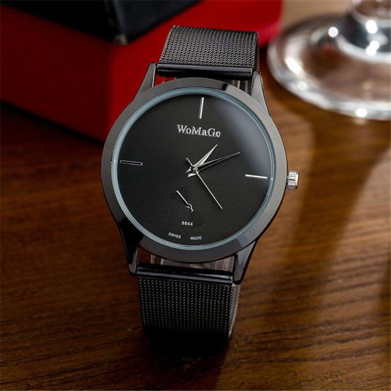 Reloj de malla con cinturón de aleación a la moda, relojes Unisex para mujer, reloj de cuarzo de estilo minimalista, relojes saat para mujer 