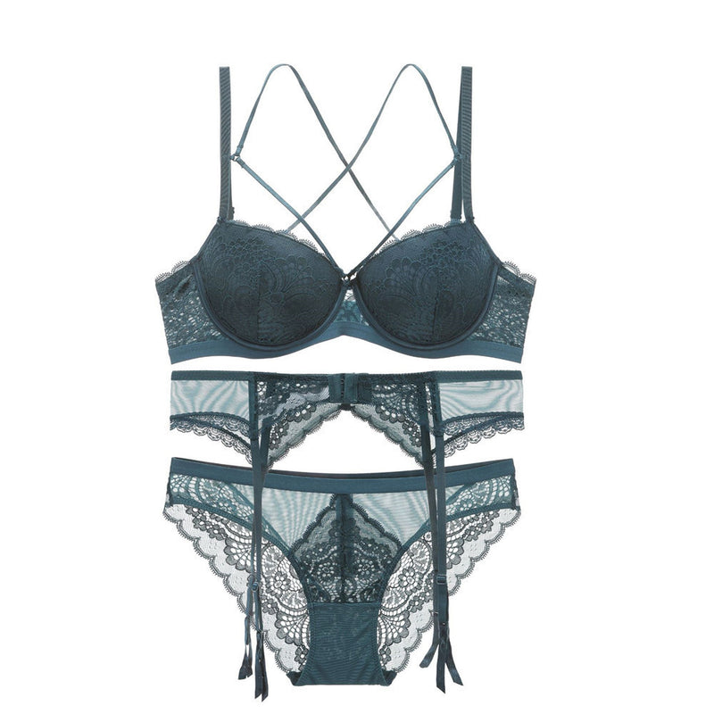 Ensemble de sous-vêtements soutien-gorge brodé en dentelle