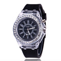 Relojes luminosos LED Ginebra Reloj de cuarzo para mujer Relojes de pulsera de silicona para mujer