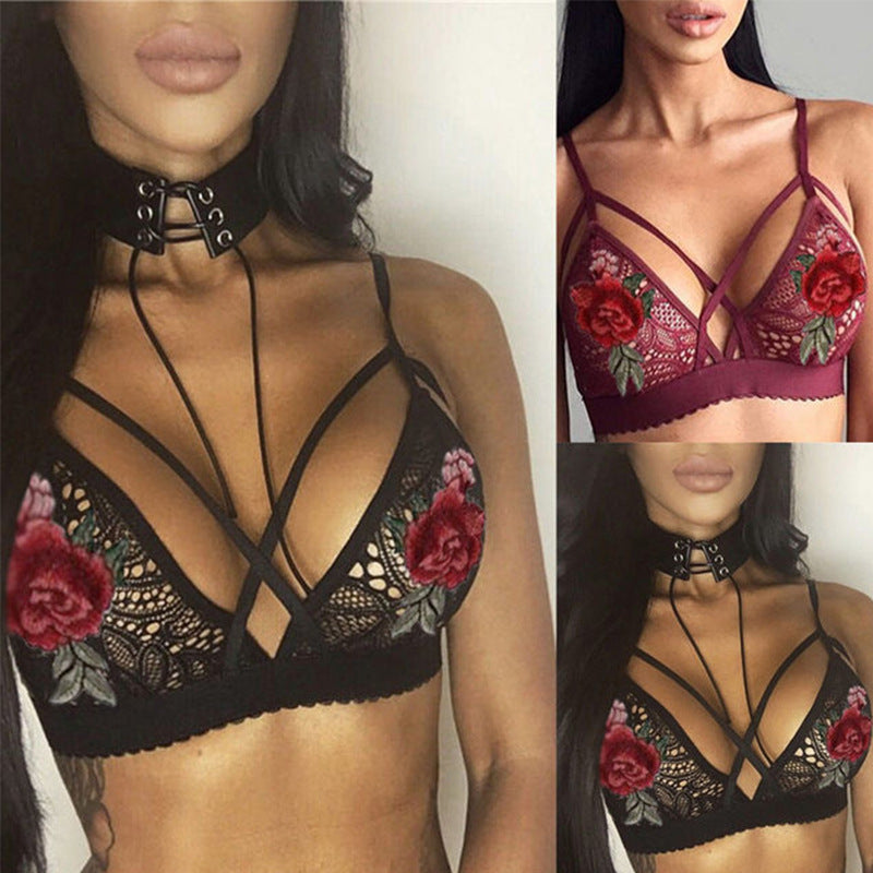 Lace embroidered underwear