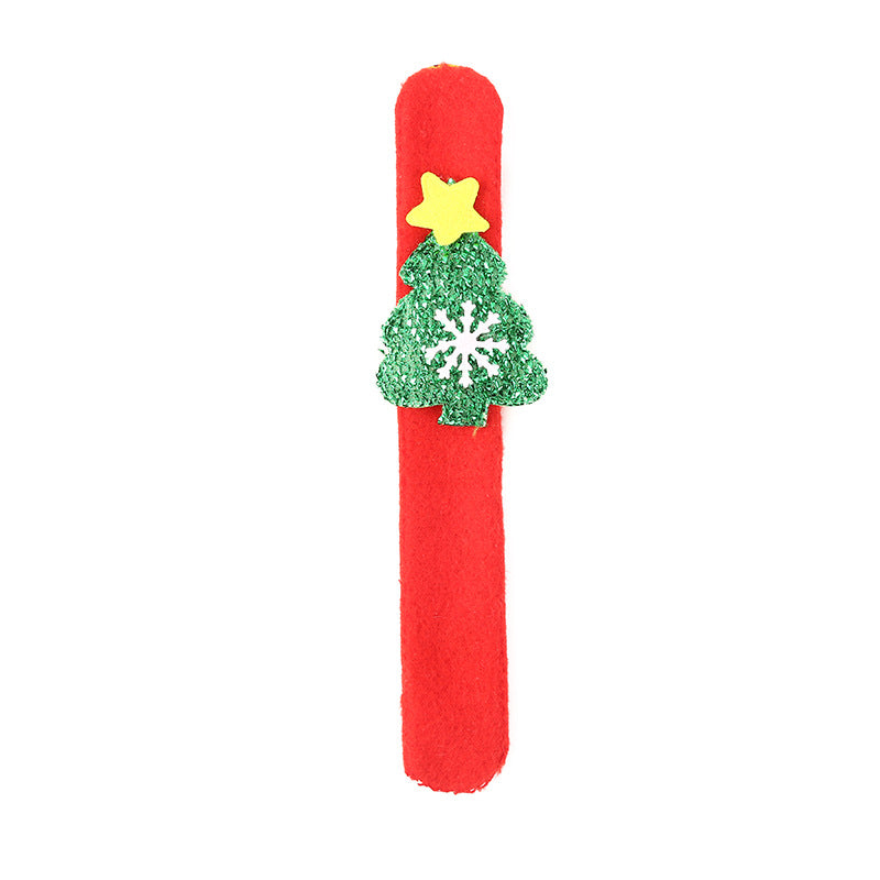 Cartoon Luminous Plush Christmas Slap Bracelet