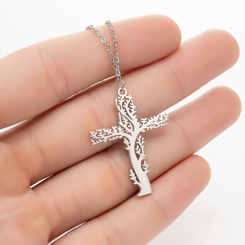 Collar de árbol de la vida, joyería de cadena de clavícula cruzada para mujer