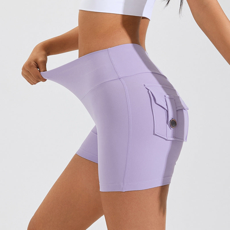 Short de levage de hanche taille haute avec poches pantalons de sport de Yoga Fitness à séchage rapide vêtements d'été pour femmes