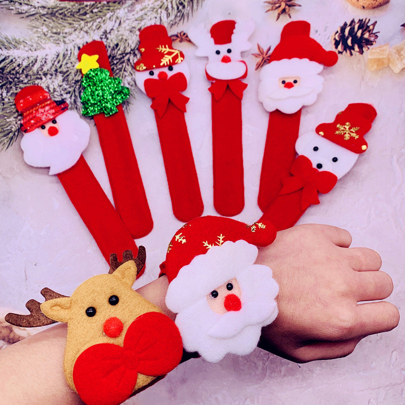 Cartoon Luminous Plush Christmas Slap Bracelet